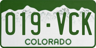CO license plate 019VCK