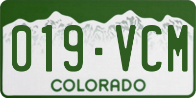 CO license plate 019VCM