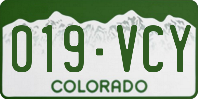CO license plate 019VCY