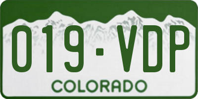 CO license plate 019VDP