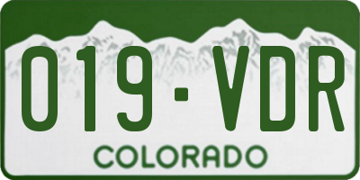 CO license plate 019VDR