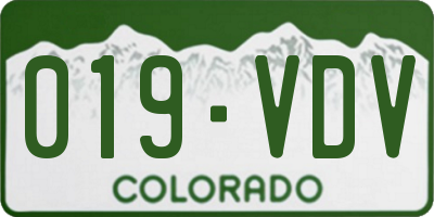 CO license plate 019VDV