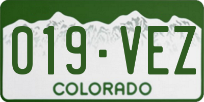 CO license plate 019VEZ