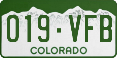 CO license plate 019VFB