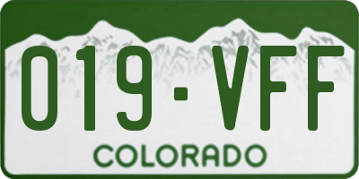 CO license plate 019VFF