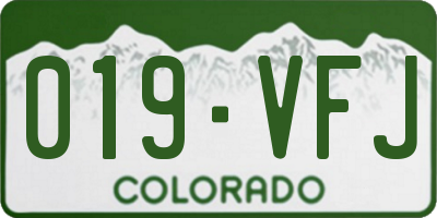 CO license plate 019VFJ