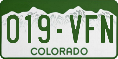 CO license plate 019VFN