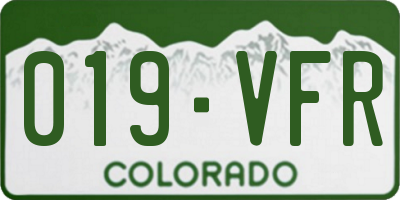 CO license plate 019VFR