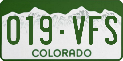 CO license plate 019VFS
