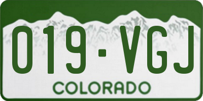 CO license plate 019VGJ