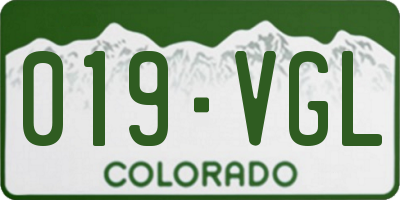 CO license plate 019VGL