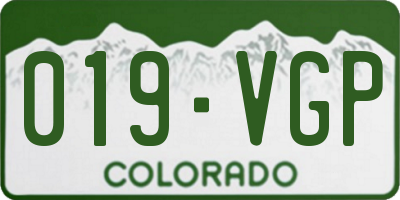 CO license plate 019VGP