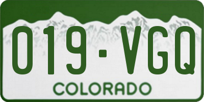 CO license plate 019VGQ
