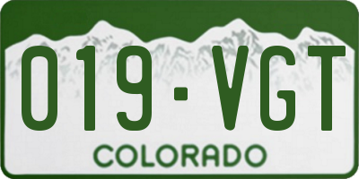CO license plate 019VGT