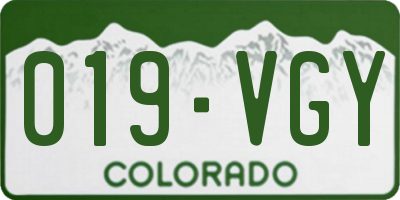 CO license plate 019VGY
