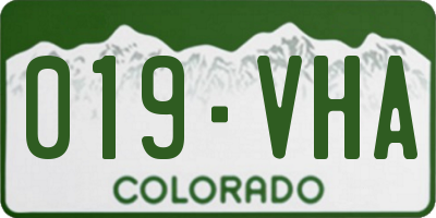 CO license plate 019VHA