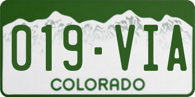 CO license plate 019VIA