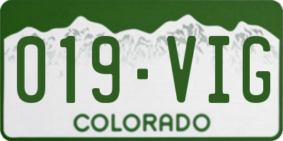 CO license plate 019VIG