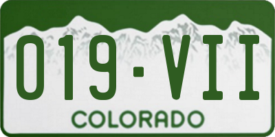 CO license plate 019VII