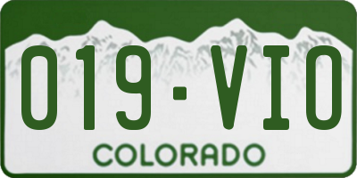 CO license plate 019VIO