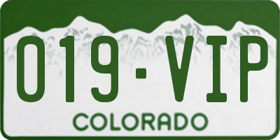 CO license plate 019VIP