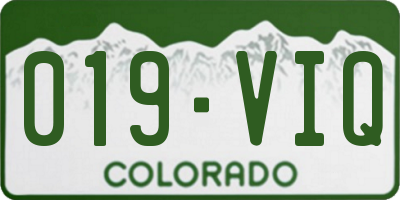 CO license plate 019VIQ