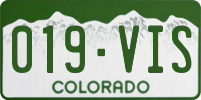 CO license plate 019VIS