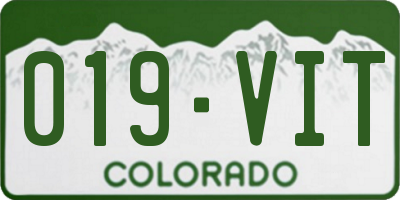 CO license plate 019VIT