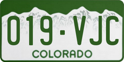 CO license plate 019VJC