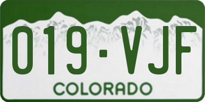 CO license plate 019VJF