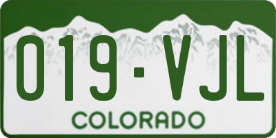 CO license plate 019VJL