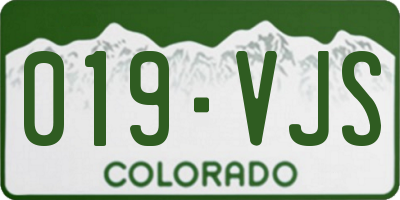 CO license plate 019VJS
