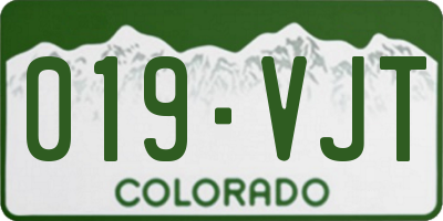 CO license plate 019VJT