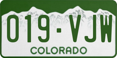 CO license plate 019VJW