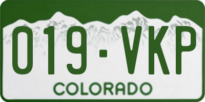 CO license plate 019VKP