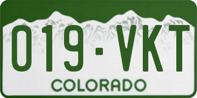CO license plate 019VKT