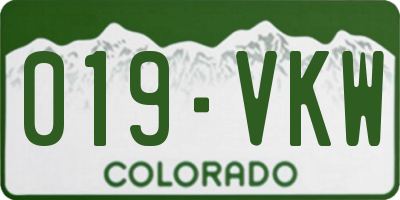 CO license plate 019VKW