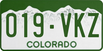 CO license plate 019VKZ