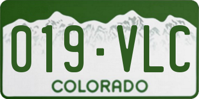 CO license plate 019VLC