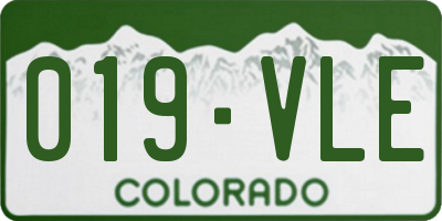 CO license plate 019VLE