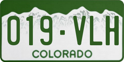 CO license plate 019VLH