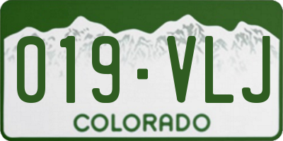 CO license plate 019VLJ