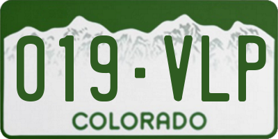 CO license plate 019VLP