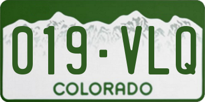 CO license plate 019VLQ