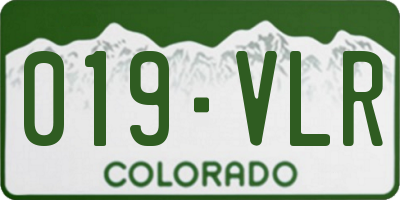 CO license plate 019VLR