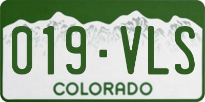 CO license plate 019VLS