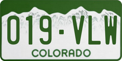 CO license plate 019VLW