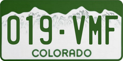 CO license plate 019VMF