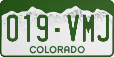 CO license plate 019VMJ