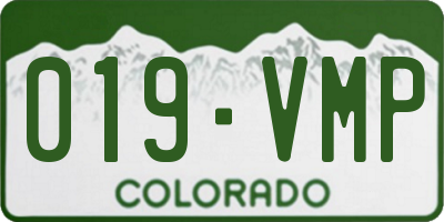 CO license plate 019VMP